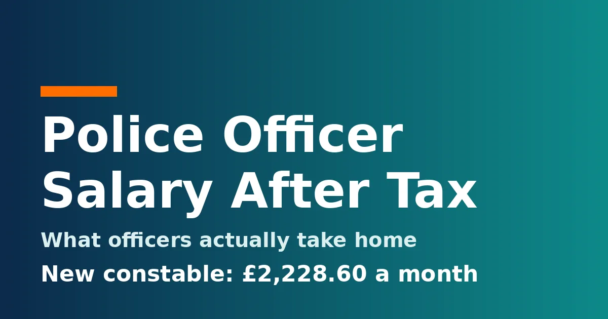 Police officer salary after tax: a new constable starting on £32,255 takes home £2,228.60 a month after tax and National Insurance
